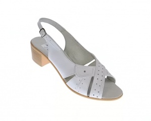 Sandale dama de vara cu toc de 5 cm, din piele naturala, neagra, S25ABOX - Img 5