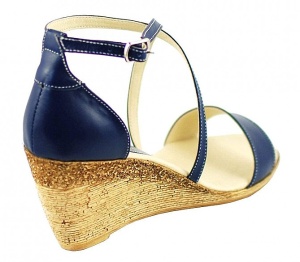 Sandale dama din piele naturala bleumarin - S7BLU - Img 2