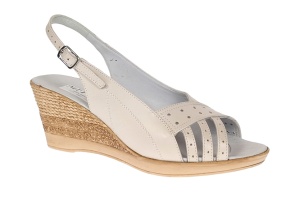 Sandale dama din piele naturala cu platforme de 7 cm Bej S66BEJ - Img 8