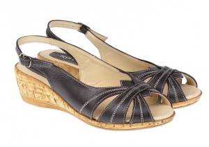 Sandale dama, din piele naturala, maro, cu platforma de 4cm - S52M - Img 5
