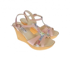 Sandale dama, din piele naturala, NUD - COLOR, cu platforme de 9 cm, S47NUD - Img 3