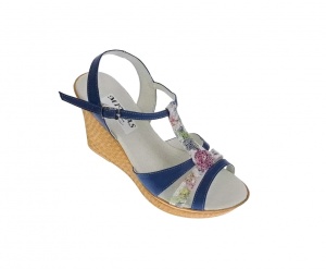 Sandale dama, din piele naturala, Toc 8 cm, Albastru, Color 2, S47BL2 - Img 5