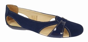 Balerini dama casual din piele naturala bleumarin inchis - ZENALBL