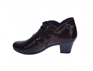 Botine dama din piele naturala Croco, Barete, Catarame argintii, Toc de 5 cm, GRENA - MVS63CTCRGR - Img 11