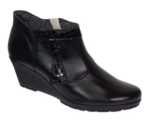 Botine dama din piele naturala cu fermoar culoare neagra Orto MV5NORT - Img 4