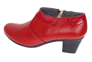 Botine dama din piele naturala cu fermoar Rosu MV4R - Img 5