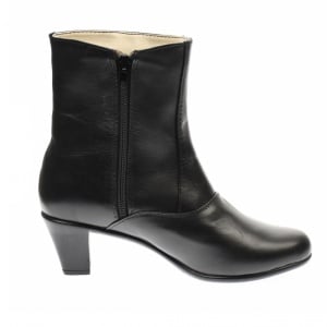 Cizme scurte dama din piele naturala, cu fermoar, negre, IMBLANITE - 34 - Img 4