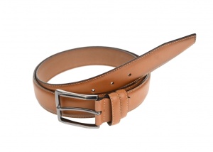 Curea barbati eleganta, cusuta, cu bombaj, din piele naturala 3.5cm ALP710M - Img 3