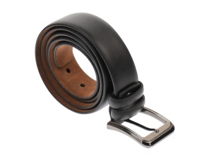 Curea barbati eleganta, din piele ecologica neagra 3.5 cm - DR1320NECO - Img 4