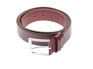 Curea barbati eleganta, din piele naturala, bordo 3.5 cm - DR001BOR - Img 3