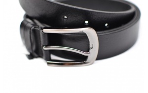 Curea barbati eleganta din piele naturala, de culoare neagra, 3.5 cm - CE9700