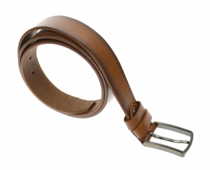 Curea barbati eleganta, din piele naturala, maro 3.5 cm - DR1535M - Img 2