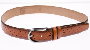 Curea barbati eleganta din piele naturala maro 3.5 cm DR236CON - Img 2