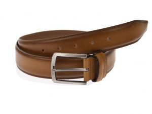 Curea barbati eleganta, din piele naturala, maro brun 3.5 cm - DR002BRUN - Img 1