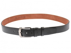 Curea barbati eleganta, din piele naturala, neagra 3.5 cm - DR1201N - Img 4