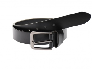 Curea barbati eleganta, din piele naturala, neagra 3.5 cm - DR1245N