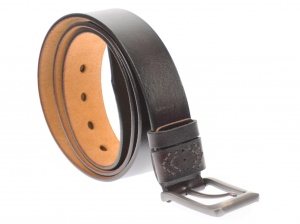 Curea barbati eleganta, din piele naturala, visinie 3.5 cm - DR1242VIS - Img 4