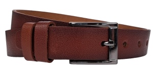 Curea barbati, eleganta, pentru costum, din piele naturala, Maro, 3cm - CK83M
