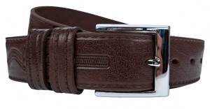 Curea barbati, eleganta, pentru costum, din piele naturala, Maro, 4cm - CK72M - Img 2
