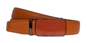 Curea barbati eleganta pentru costum piele naturala, Portocaliu, 3.5cm TK12PRT - Img 6