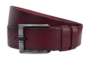 Curea din piele naturala pentru barbati latime 4.5 cm, Bordeaux - CK219VIS