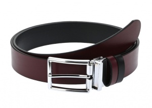 Curea eleganta barbati din piele naturala, Visiniu - 00001397VIS - Img 2
