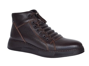 Ghete barbati casual din piele naturala, cu elastic, imblanite Maro GS414M - Img 11