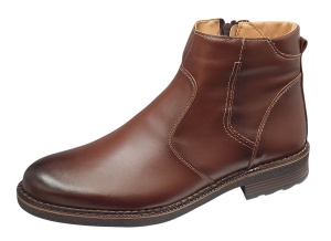 Ghete barbati casual din piele naturala cu fermoar imblanite GKR115M