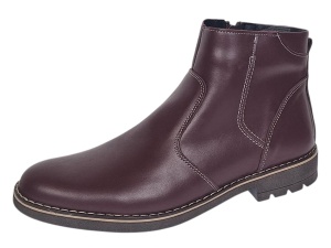 Ghete barbati casual din piele naturala cu fermoar imblanite GKR115VIS