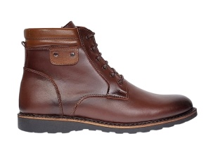 Ghete barbati casual din piele naturala cu siret si fermoar (imblanite) Corsa Maro GKR95M - Img 7
