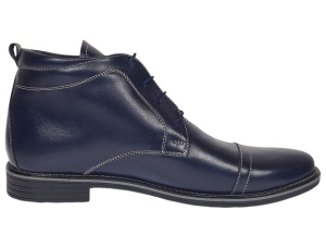 Ghete barbati casual din piele naturala imblanite Bleumarin BOND1BL - Img 5