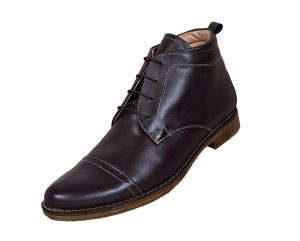 Ghete barbati casual, din piele naturala, imblanite, maro, BOND1MBOX - Img 3