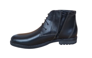 Ghete barbati casual, din piele naturala, imblanite, model iarna, negru, GF2071N2 - Img 8