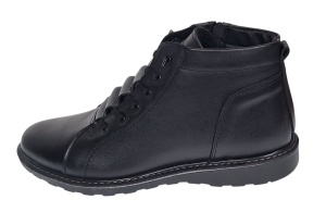 Ghete barbati casual din piele naturala imblanite Negre GS2021N - Img 5