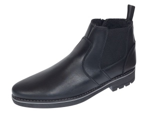 Ghete barbati din piele naturala imblanite cu fermoar Negru GB4101N - Img 6