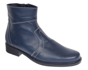 Ghete barbati din piele naturala, imblanite, elegante, cu fermoar, Bleumarin - GB99BLA1