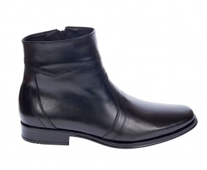 Ghete barbati elegante din piele naturala negre cu fermoar G04NOU - Img 1