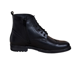 Ghete barbati Oxford din piele naturala imblanite GKR29 Negru - Img 5