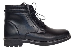 Ghete casual barbati din piele naturala imblanite Tomy Negru GKR26N - Img 6