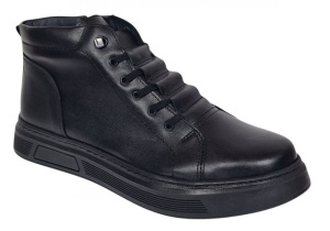 Ghete casual barbati model iarna din piele naturala cu fermoar GS2021GN - Img 4