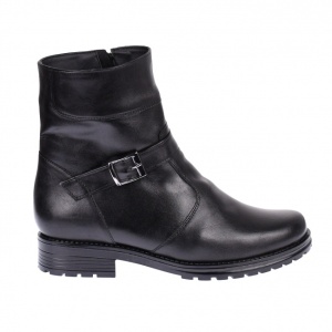 Ghete dama, casual, din piele naturala, cu fermoar, negre, imblanite - 9CATN - Img 7