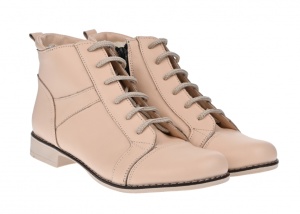 Ghete dama casual din piele naturala, imblanite - Made in Romania G21BEJBOX - Img 2