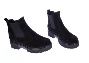 Ghete dama casual din piele naturala intoarsa culoare neagra Katy - Img 10