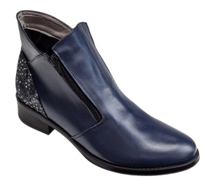 Ghete dama casual din piele naturala Nataly Indigo - Img 4