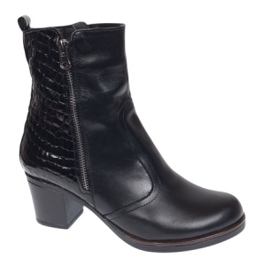 Ghete dama casual imblanite din piele naturala de culoare neagra GD206NBOX - Img 7
