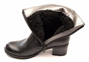 Ghete dama casual negre din piele naturala box GD204N - Img 4