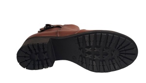 Ghete dama din piele naturala cu fermoar imblanite maro Maia - GD680MARO - Img 2