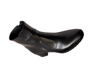 Ghete dama, din piele naturala, cu fermoar, negre, imblanite - GD964N2 - Img 4