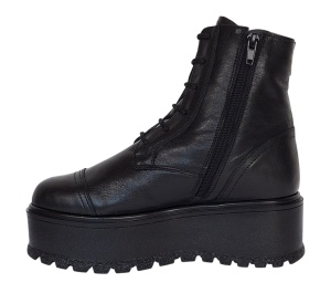 Ghete dama din piele naturala cu platforme de 5cm G215N - Img 3