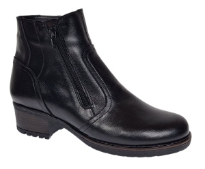 Ghete dama din piele naturala negre imblanite G2NFER